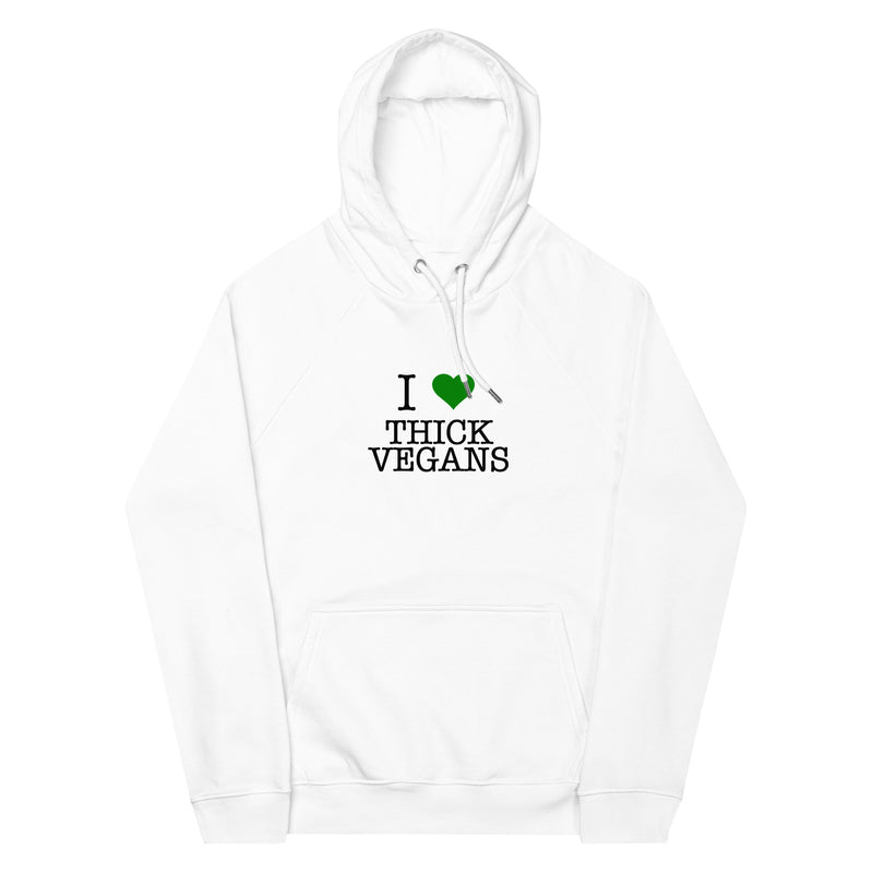 Unisex Eco Raglan Hoodie with White Design